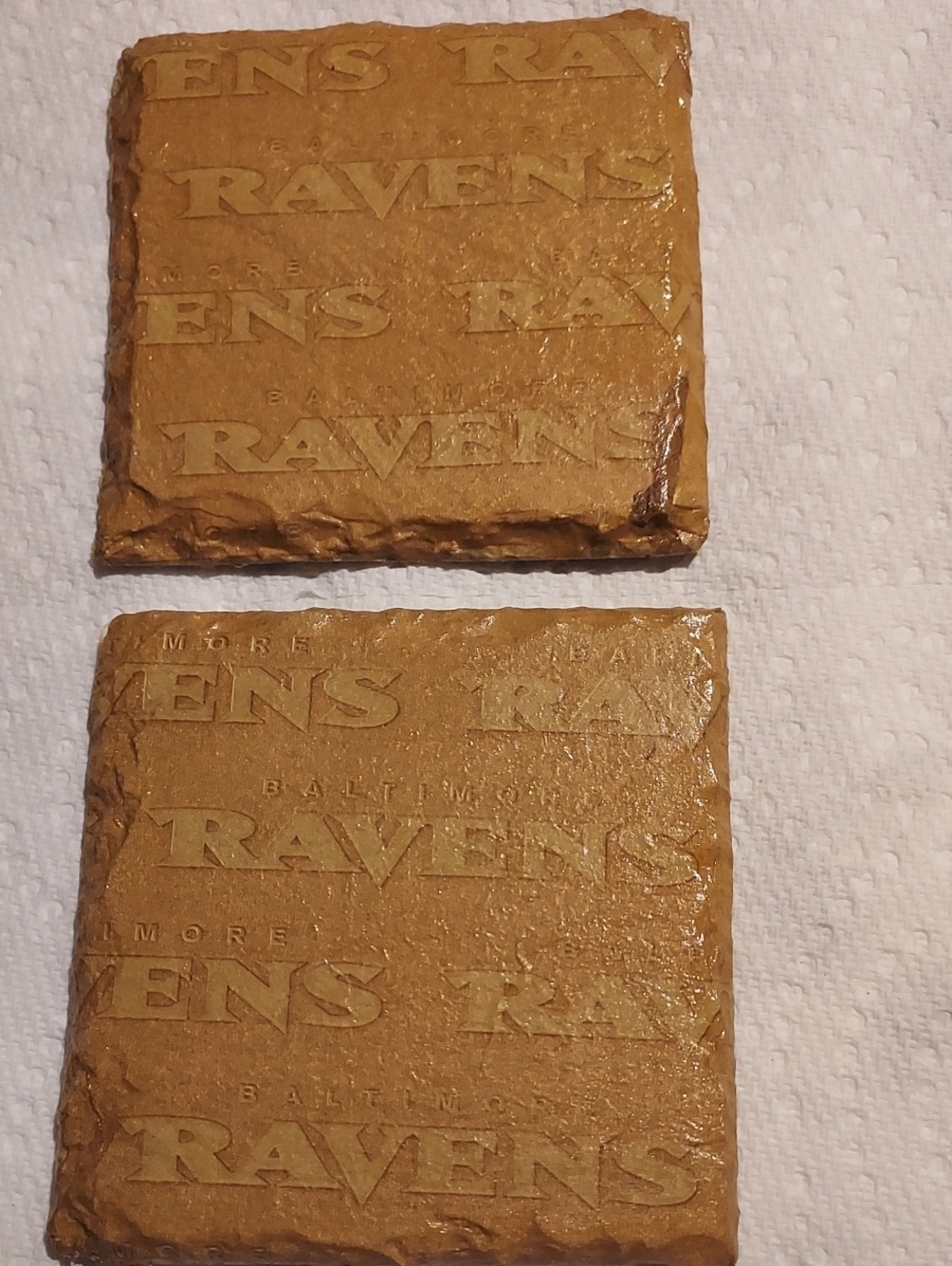 Baltimore Ravens Gold Team Slate Coasters - Set of 2